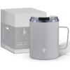 imageJoyJolt Triple Insulated Tumbler with Handle 12 oz Tumbler Cup with Lid Vacuum Sealed Copper Lined Double Wall Stainless Steel Tumblers Travel Mug with Lid Coffee Tumbler Smoothie Cup Tea MugDove Grey