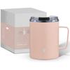 imageJoyJolt Triple Insulated Tumbler with Handle 12 oz Tumbler Cup with Lid Vacuum Sealed Copper Lined Double Wall Stainless Steel Tumblers Travel Mug with Lid Coffee Tumbler Smoothie Cup Tea MugBlush Pink