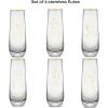 imageJoyJolt Disney Princess Sketch Stemless Flutes 95oz Glass Cups ft Princes Jasmine Ariel Belle Cinderella Tiana Rapunzel Kitchen Glassware Set of 6 Disney Gifts for Adults