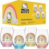 imageJoyJolt Disney Stitch Silly Sips Stemless Drinking Glasses 19oz Teardrop Glass Cups Glass Tumbler Cup Set of 4 Stitch Stuff Lilo and Stitch Gifts Disney Gifts for AdultsHello Kitty
