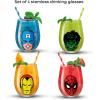 imageJoyJolt Disney Stitch Silly Sips Stemless Drinking Glasses 19oz Teardrop Glass Cups Glass Tumbler Cup Set of 4 Stitch Stuff Lilo and Stitch Gifts Disney Gifts for AdultsMarvel Heroes