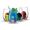 imageJoyJolt Disney Stitch Silly Sips Stemless Drinking Glasses 19oz Teardrop Glass Cups Glass Tumbler Cup Set of 4 Stitch Stuff Lilo and Stitch Gifts Disney Gifts for AdultsMarvel Heroes