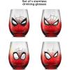 imageJoyJolt Disney Stitch Silly Sips Stemless Drinking Glasses 19oz Teardrop Glass Cups Glass Tumbler Cup Set of 4 Stitch Stuff Lilo and Stitch Gifts Disney Gifts for AdultsSpiderMan