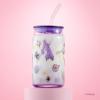 imageJoyJolt Disney Winnie the Pooh ampamp Friends Flower Power Glass Tumblers with Lids and Straws 16oz Glass Cups with Lids and Straws Can Shaped Drinking Glasses Set of 4 Disney Gifts for AdultsPrincess