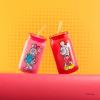 imageJoyJolt Disney Winnie the Pooh ampamp Friends Flower Power Glass Tumblers with Lids and Straws 16oz Glass Cups with Lids and Straws Can Shaped Drinking Glasses Set of 4 Disney Gifts for AdultsMickey Mouse