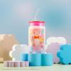 imageJoyJolt Disney Winnie the Pooh ampamp Friends Flower Power Glass Tumblers with Lids and Straws 16oz Glass Cups with Lids and Straws Can Shaped Drinking Glasses Set of 4 Disney Gifts for AdultsWinnie the Pooh