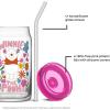 imageJoyJolt Disney Winnie the Pooh ampamp Friends Flower Power Glass Tumblers with Lids and Straws 16oz Glass Cups with Lids and Straws Can Shaped Drinking Glasses Set of 4 Disney Gifts for AdultsWinnie the Pooh