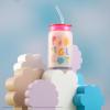 imageJoyJolt Disney Winnie the Pooh ampamp Friends Flower Power Glass Tumblers with Lids and Straws 16oz Glass Cups with Lids and Straws Can Shaped Drinking Glasses Set of 4 Disney Gifts for AdultsWinnie the Pooh