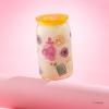 imageJoyJolt Disney Winnie the Pooh ampamp Friends Flower Power Glass Tumblers with Lids and Straws 16oz Glass Cups with Lids and Straws Can Shaped Drinking Glasses Set of 4 Disney Gifts for AdultsPrincess