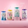 imageJoyJolt Disney Winnie the Pooh ampamp Friends Flower Power Glass Tumblers with Lids and Straws 16oz Glass Cups with Lids and Straws Can Shaped Drinking Glasses Set of 4 Disney Gifts for AdultsPrincess