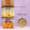 imageJoyJolt Holden 14oz Stackable Glass Storage Containers with Lids and Wooden Tray Small Airtight Food Canister Set of 3 with Acacia Wood Lids Round Clear Stacking Pantry and Kitchen Containers14oz