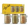 imageJoyJolt Holden 32oz Stackable Glass Storage Containers with Lids and Scoops Airtight Food Canister Set of 3 wAcacia Wood Lids Round Stacking Pantry and Kitchen Containers wScoop  SmokeSage Green