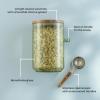 imageJoyJolt Holden 32oz Stackable Glass Storage Containers with Lids and Scoops Airtight Food Canister Set of 3 wAcacia Wood Lids Round Stacking Pantry and Kitchen Containers wScoop  SmokeSage Green