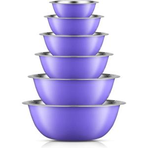 imageJoyJolt Stainless Steel Mixing Bowl Set of 65qt to 05qt Nesting Bowls for Dough Batter ampamp BakingVery Peri