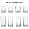 image:imageJoyJolt Alain Drinking Glasses Set of 8 Glass Tumblers Highball 14oz Bar Glasses and Lowball 10oz Rocks Glasses Set Cocktail Juice Whiskey Glasses or Water Glasses Kitchen or Bar Glassware SetClear Glasses