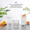 image:imageJoyJolt Alain Drinking Glasses Set of 8 Glass Tumblers Highball 14oz Bar Glasses and Lowball 10oz Rocks Glasses Set Cocktail Juice Whiskey Glasses or Water Glasses Kitchen or Bar Glassware SetFluted Glasses