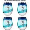 image:imageJoyJolt DC Superman A Symbol of Hope Stemless Drinking Glasses Glass Cups Set of 4 19oz Teardrop Glass Tumblers Adult Superman Gifts