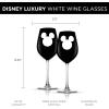 image:imageJoyJolt Disney Luxury Mickey Mouse Stemmed White Wine Glasses European Crystal Wine Glasses Set of 2 Drinking Glasses Xmas Disney Stuff Gifts and Cups 16oz Black Wine Glass Disney Wine Glass25 inches wide  925 inches tall