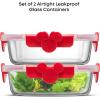 image:imageJoyJolt Disney Mickey amp Minnie Glass Food Storage Containers with Lids 2x Airtight Borosilicate Glass Storage Containers with Lids for Kitchen Reusable Lunch Meal Prep Container Disney Gifts  RedMickey  Minnie  Red