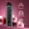 image:imageJoyJolt Disney MonoMouse Stainless Steel Water Bottle with Flip Straw Lid 22 oz Vacuum Insulated Water Bottle BPAFree Tumbler ft Mickey Mouse  Black