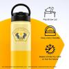 image:imageJoyJolt Harry Potter Hufflepuff Stainless Steel Water Bottle with Flip Straw Lid 22 oz Vacuum Insulated Water Bottle Yellow Reusable BPAFree Travel Tumbler Harry Potter Gifts for Women Men