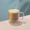 image:imageJoyJolt Haven Stackable Fluted Glass Mugs Set of 2 Ribbed Double Wall Insulated Coffee Cups 135oz Clear MugsClear Mugs