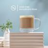 image:imageJoyJolt Haven Stackable Fluted Glass Mugs Set of 2 Ribbed Double Wall Insulated Coffee Cups 135oz Clear MugsClear Mugs