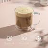 image:imageJoyJolt Haven Stackable Fluted Glass Mugs Set of 2 Ribbed Double Wall Insulated Coffee Cups 135oz Clear MugsClear Mugs