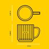 image:imageJoyJolt Haven Stackable Fluted Glass Mugs Set of 2 Ribbed Double Wall Insulated Coffee Cups 135oz Clear MugsEspresso Cups