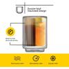 image:imageJoyJolt Haven Stackable Fluted Glass Mugs Set of 2 Ribbed Double Wall Insulated Coffee Cups 135oz Clear MugsEspresso Glasses