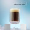 image:imageJoyJolt Haven Stackable Fluted Glass Mugs Set of 2 Ribbed Double Wall Insulated Coffee Cups 135oz Clear MugsEspresso Glasses