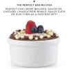 image:imageJoyJolt Small Ramekins 4 oz Oven Safe Bowls White Embossed Porcelain Ceramic Ramekin Set of 4 Creme Brulee Ramekins Souffle Cups Custard Cups Charcuterie Bowls Sauce Cups Gratin Ramiken