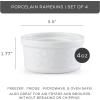 image:imageJoyJolt Small Ramekins 4 oz Oven Safe Bowls White Embossed Porcelain Ceramic Ramekin Set of 4 Creme Brulee Ramekins Souffle Cups Custard Cups Charcuterie Bowls Sauce Cups Gratin Ramiken