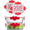 image:imageJoyJolt Disney Mickey amp Minnie Glass Food Storage Containers with Lids 2x Airtight Borosilicate Glass Storage Containers with Lids for Kitchen Reusable Lunch Meal Prep Container Disney Gifts  RedMickey  Minnie  Red