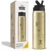 image:imageJoyJolt Disney MonoMouse Stainless Steel Water Bottle with Flip Straw Lid 22 oz Vacuum Insulated Water Bottle BPAFree Tumbler ft Minnie amp Mickey Mouse  Gold