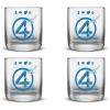 image:imageJoyJolt Marvel The Fantastic Four First Steps Blueprint Short Drinking Glasses 10oz Superhero Glass Cups Set of 4 Glass Tumbler Set Drink Gifts for Marvel Lovers