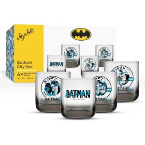 image:imageJoyJolt DC Comics Batman Gotham City Noir Short Drinking Glasses Set of 4 10oz Glass Tumbler Cup Set Superhero Drinking Cups Collectible Novelty Glassware Fathers Day Batman Gifts