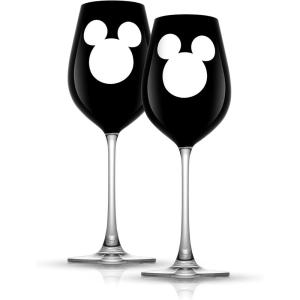 image:imageJoyJolt Disney Luxury Mickey Mouse Stemmed White Wine Glasses European Crystal Wine Glasses Set of 2 Drinking Glasses Xmas Disney Stuff Gifts and Cups 16oz Black Wine Glass Disney Wine Glass25 inches wide  925 inches tall