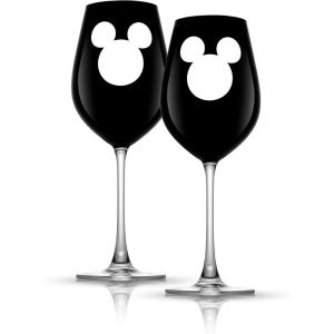 image:imageJoyJolt Disney Luxury Mickey Mouse Stemmed White Wine Glasses European Crystal Wine Glasses Set of 2 Drinking Glasses Xmas Disney Stuff Gifts and Cups 16oz Black Wine Glass Disney Wine Glass23 oz Set of 2
