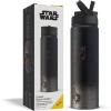 image:imageJoyJolt Star Wars Linear Darth Vader Stainless Steel Water Bottle with Flip Straw Lid 22 oz Vacuum Insulated Water Bottle BPAFree Tumbler for Sports and Travel Star Wars GiftsDarth Vader