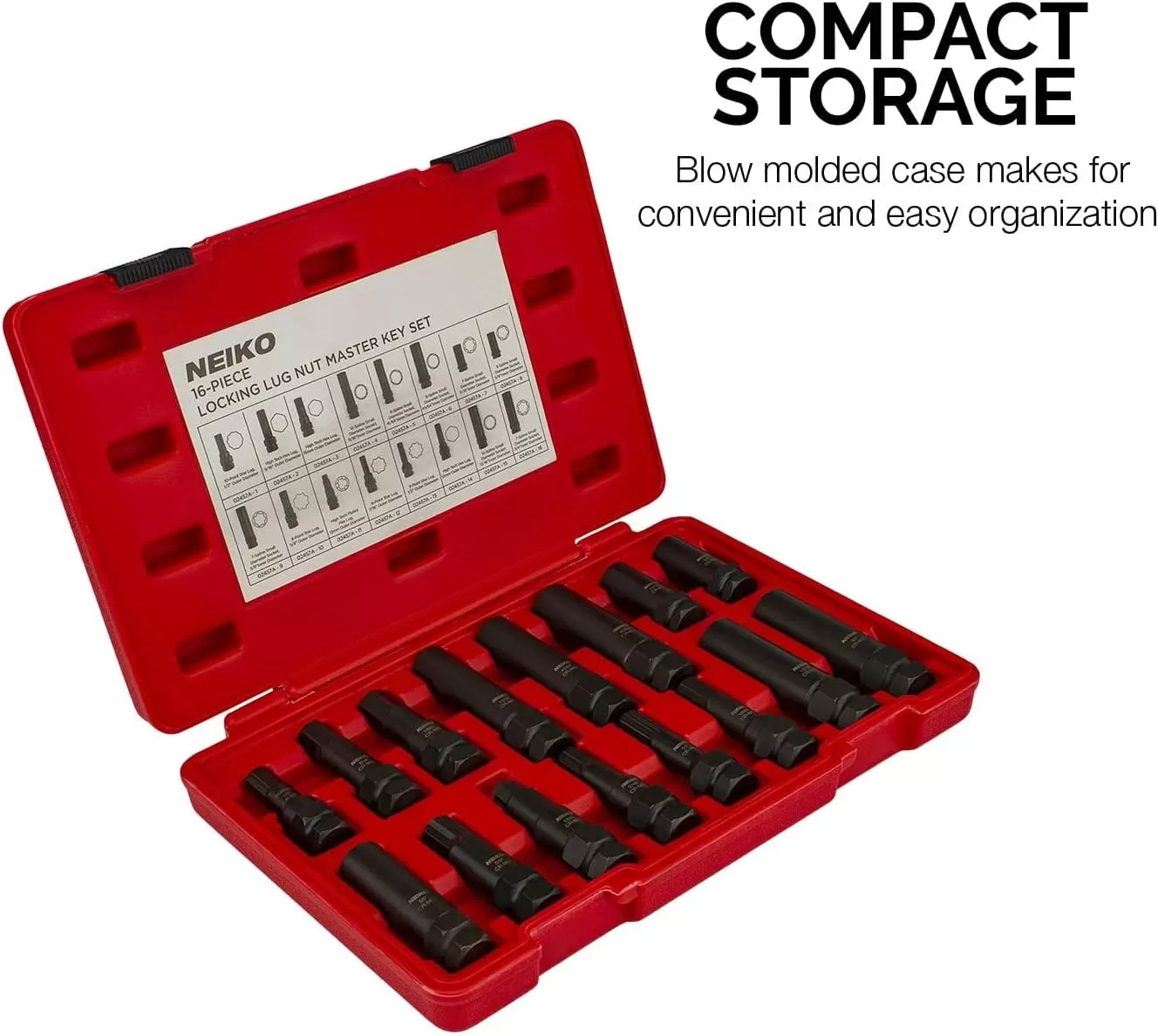 imageNEIKO 02282B 12InchDrive Impact Socket Set Flip Socket Set Chrome Moly Steel Includes 3Inch Bar Extension 8 Deep SAE and Metric Sizes 5 PiecesLug Nut Key