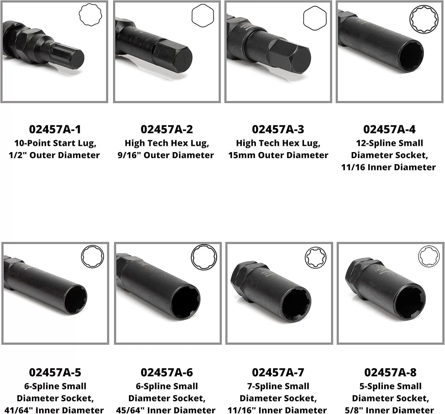imageNEIKO 02282B 12InchDrive Impact Socket Set Flip Socket Set Chrome Moly Steel Includes 3Inch Bar Extension 8 Deep SAE and Metric Sizes 5 PiecesLug Nut Key