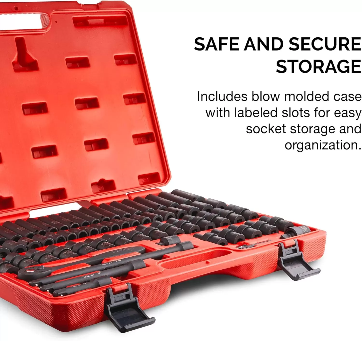 imageNEIKO 02440A 38InchDrive Impact Socket Set SAE Sizes 516quot to 34quot and Metric Sizes 8 mm to 19 mm Includes Extension Bars and UJoint 44 PiecesSAE and Metric