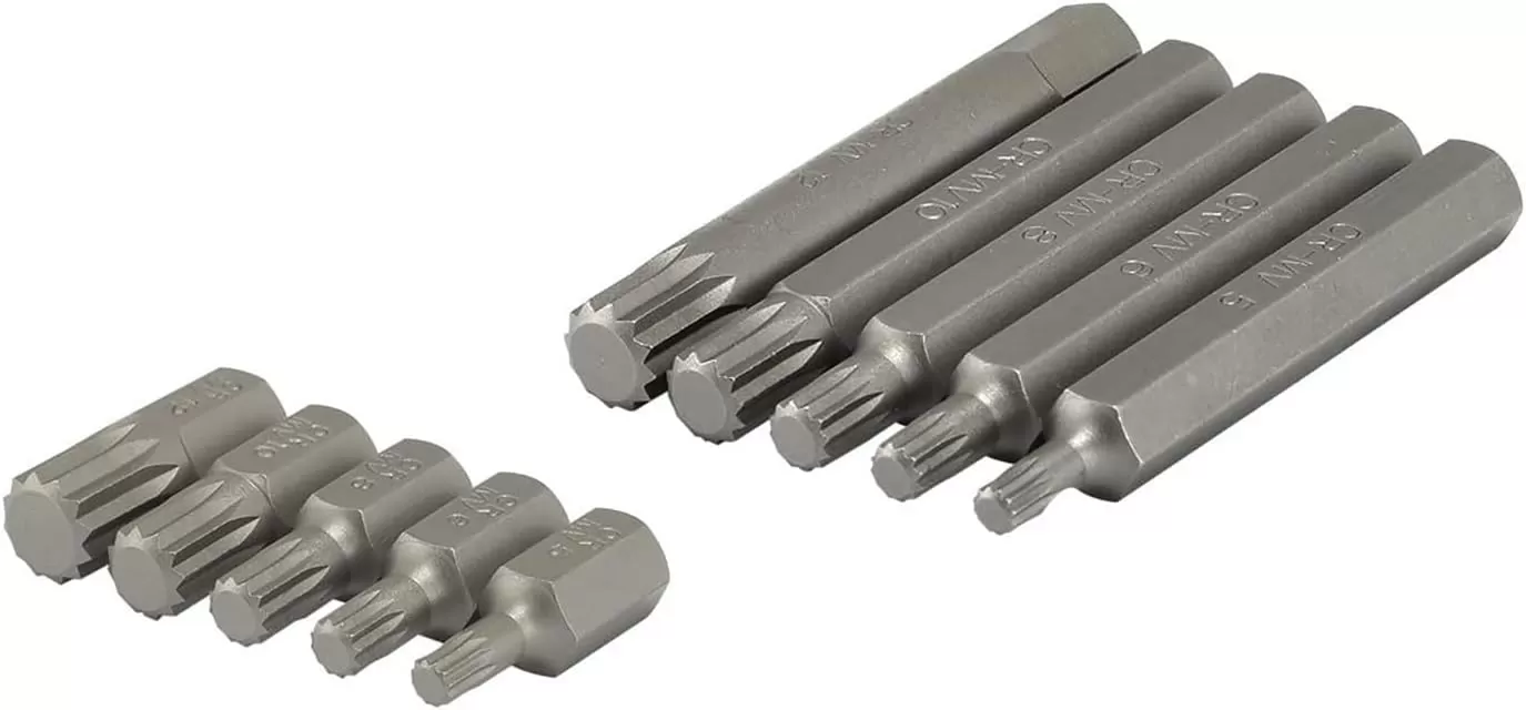 imageNEIKO 10056A 14Inch 38Inch ampamp 12Inch Drive XZN Triple Square Spline Bit Socket Set  10 Piece Set  CrV Sockets and S2 Steel BitsStandard