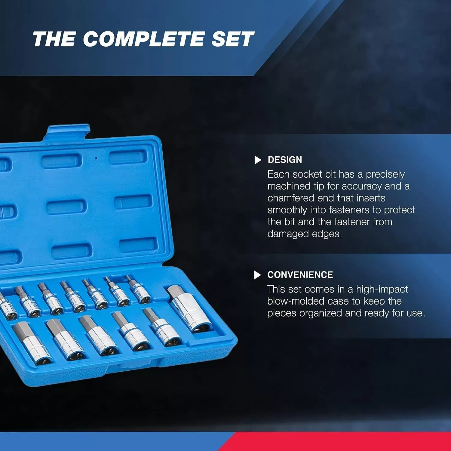 imageNEIKO 10288A Allen Hex Bit Socket Set 32 Piece SAE and Metric Allen Socket Set Allen Head Hex Key Socket Set Made with S2 SteelAllen Hex Bit