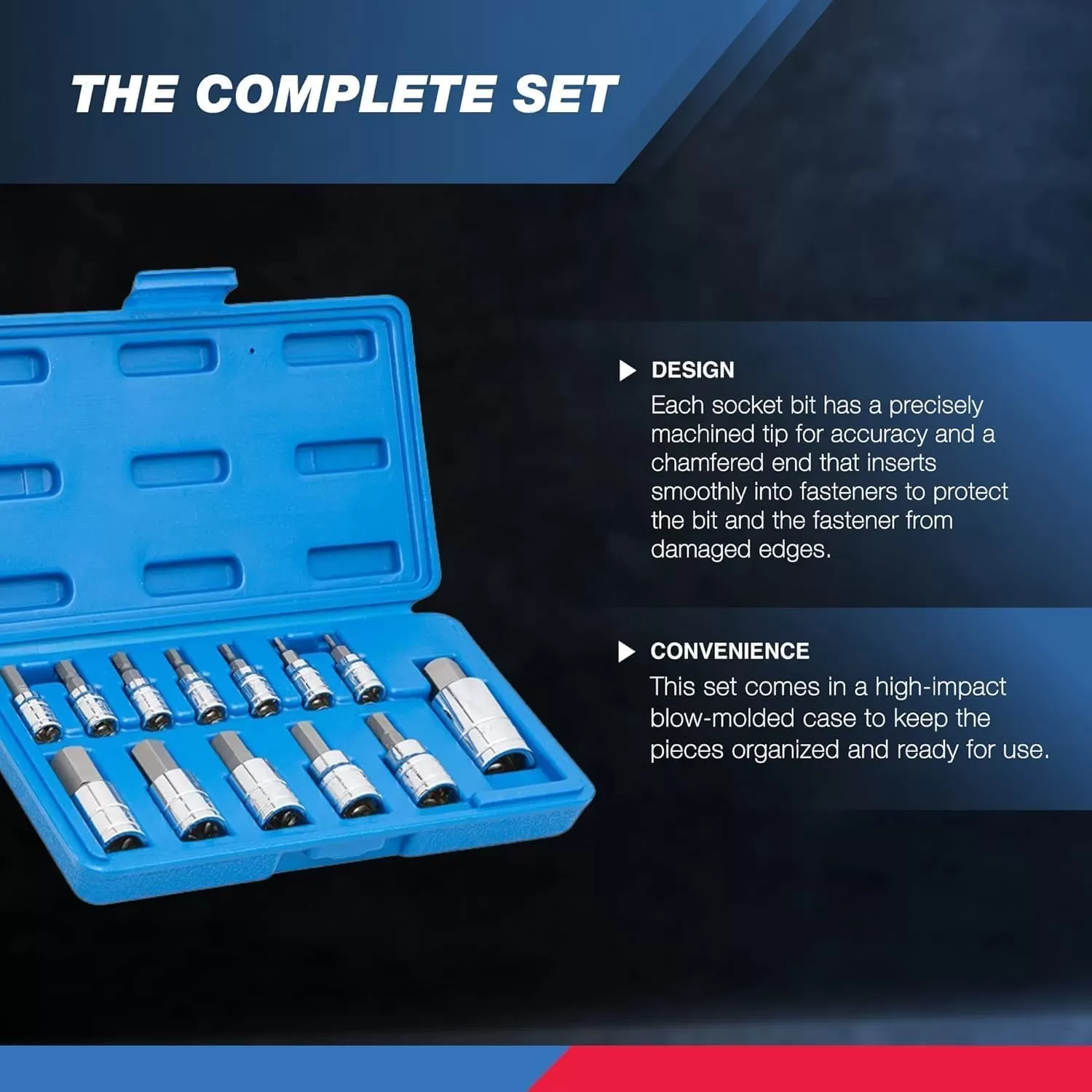 imageNEIKO 10288A Allen Hex Bit Socket Set 32 Piece SAE and Metric Allen Socket Set Allen Head Hex Key Socket Set Made with S2 SteelAllen Hex Bit