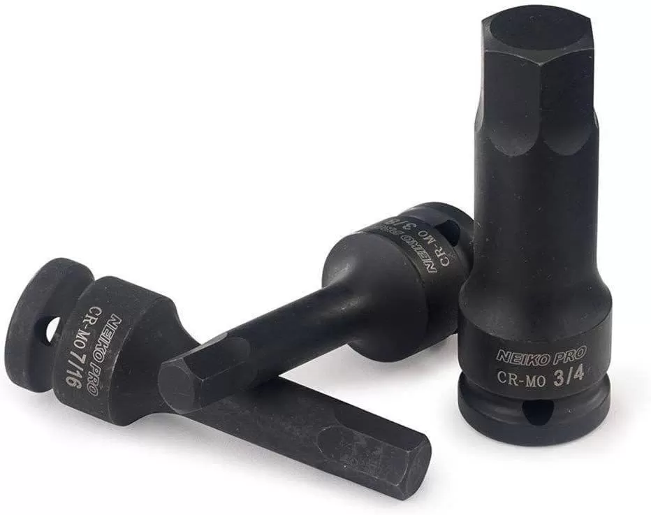 imageNeiko 01136B 12Inch Drive Allen Hex Impact Socket Set Metric 6 mm  19 mm CrMo 8PieceSAE