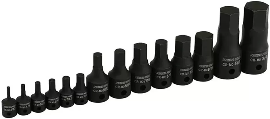 imageNeiko 01136B 12Inch Drive Allen Hex Impact Socket Set Metric 6 mm  19 mm CrMo 8PieceSAE