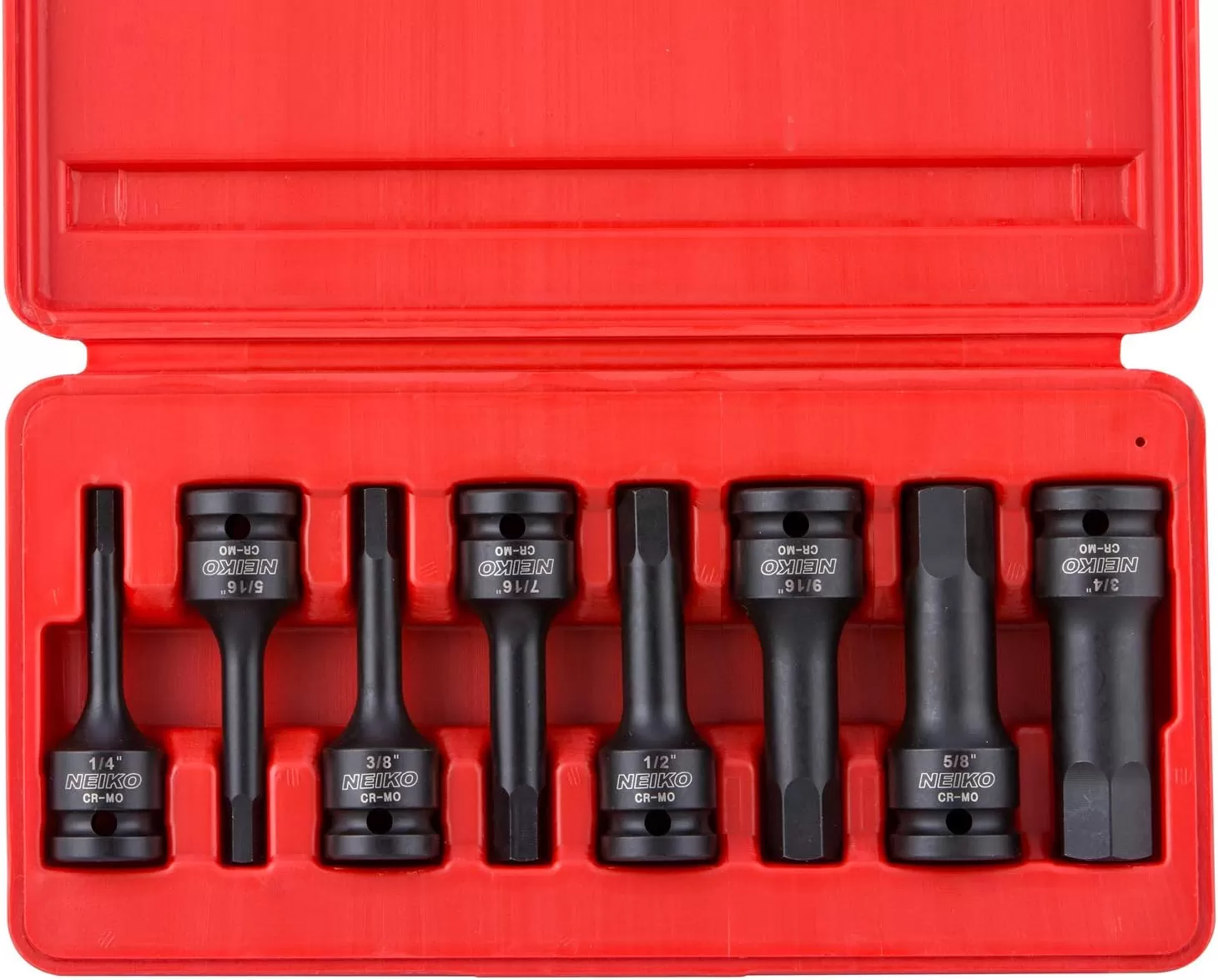 imageNeiko 01136B 12Inch Drive Allen Hex Impact Socket Set Metric 6 mm  19 mm CrMo 8PieceSAE