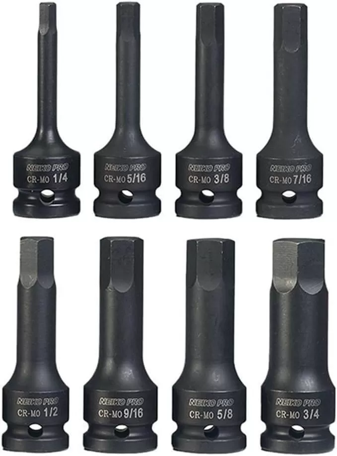 imageNeiko 01136B 12Inch Drive Allen Hex Impact Socket Set Metric 6 mm  19 mm CrMo 8PieceSAE